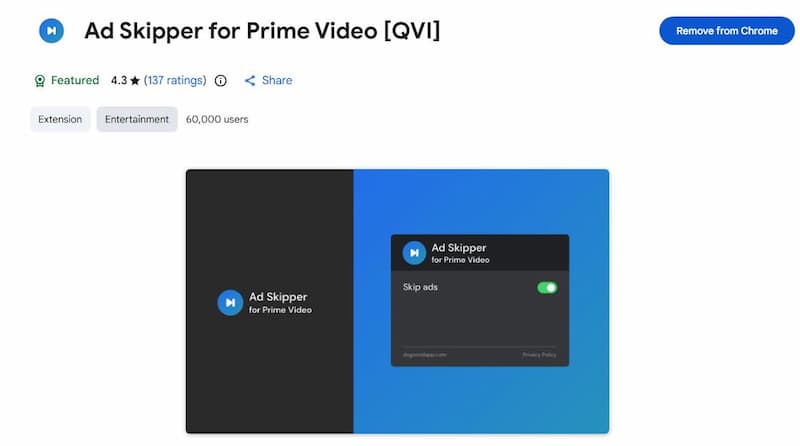 ad skipper for prime video