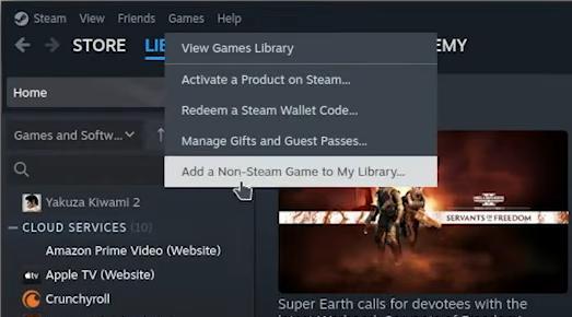 add a non steam game to my library