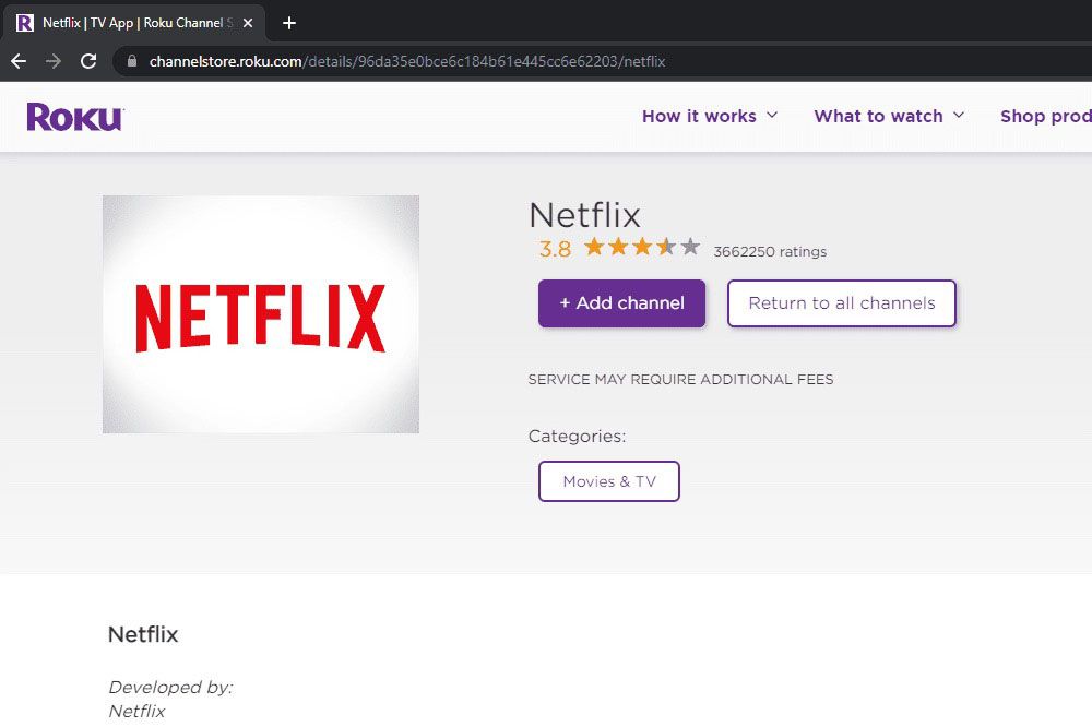 add netflix channel to roku tv