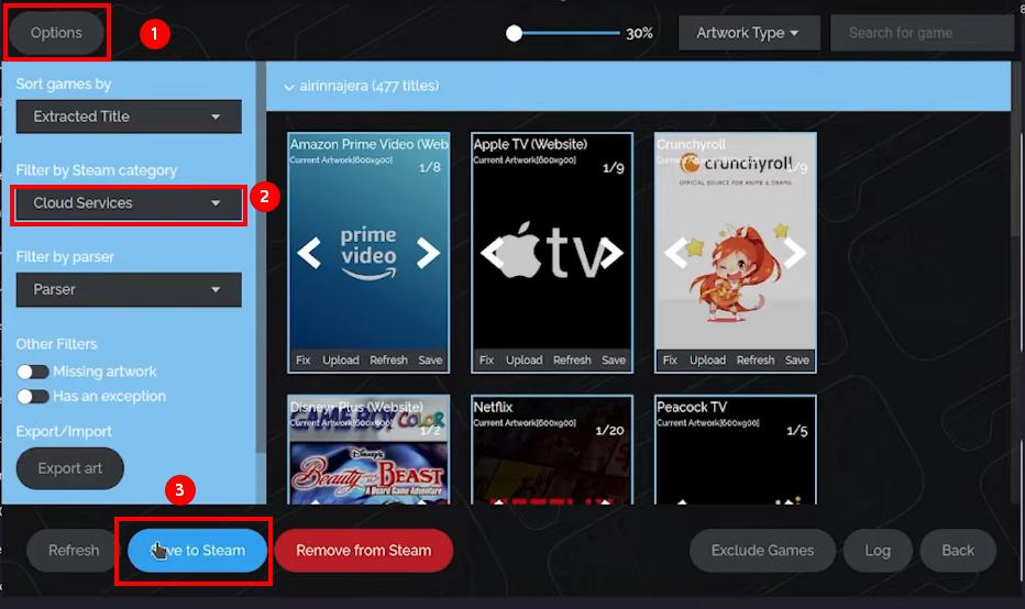 Add Netflix to Steam library