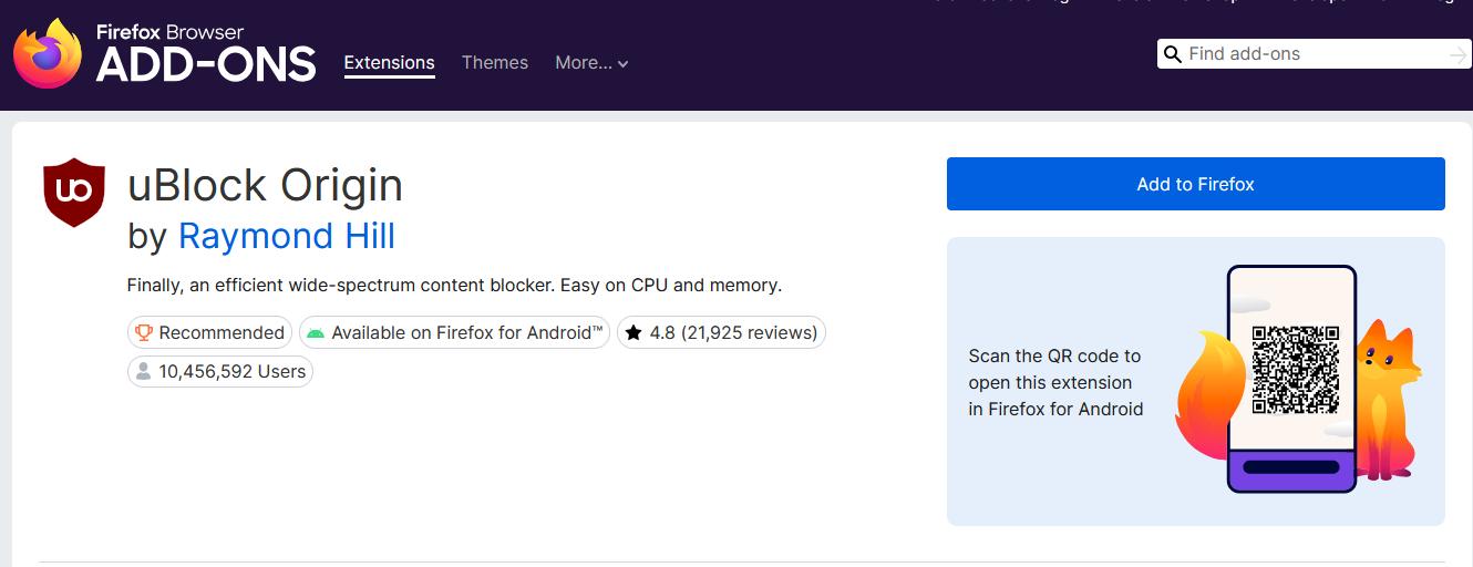 add ublock origin to firefox