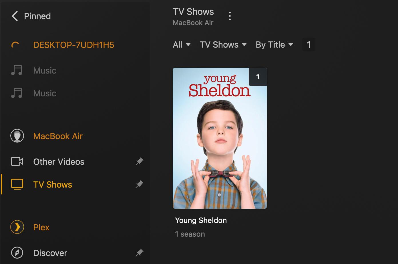 added netflix tv show showing on plex
