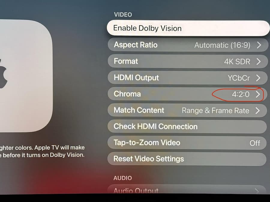 adjust apple tv format