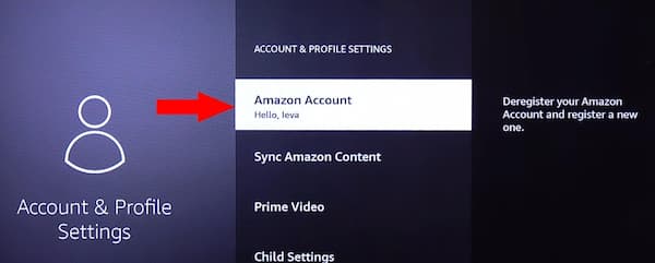 amazon account settings on fire tv
