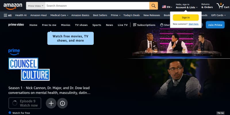 amazon freevee page