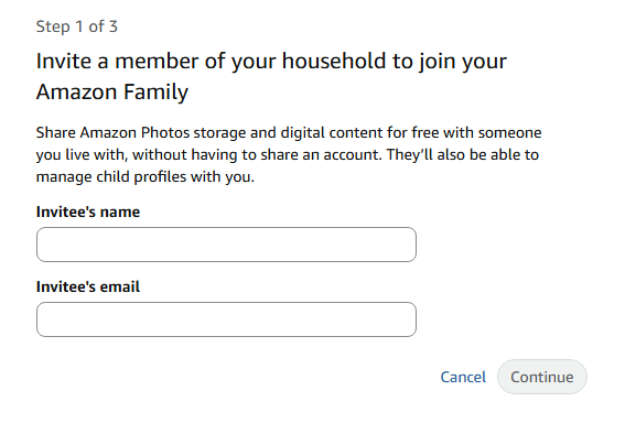 Agree to share payment methods in Amazon Household