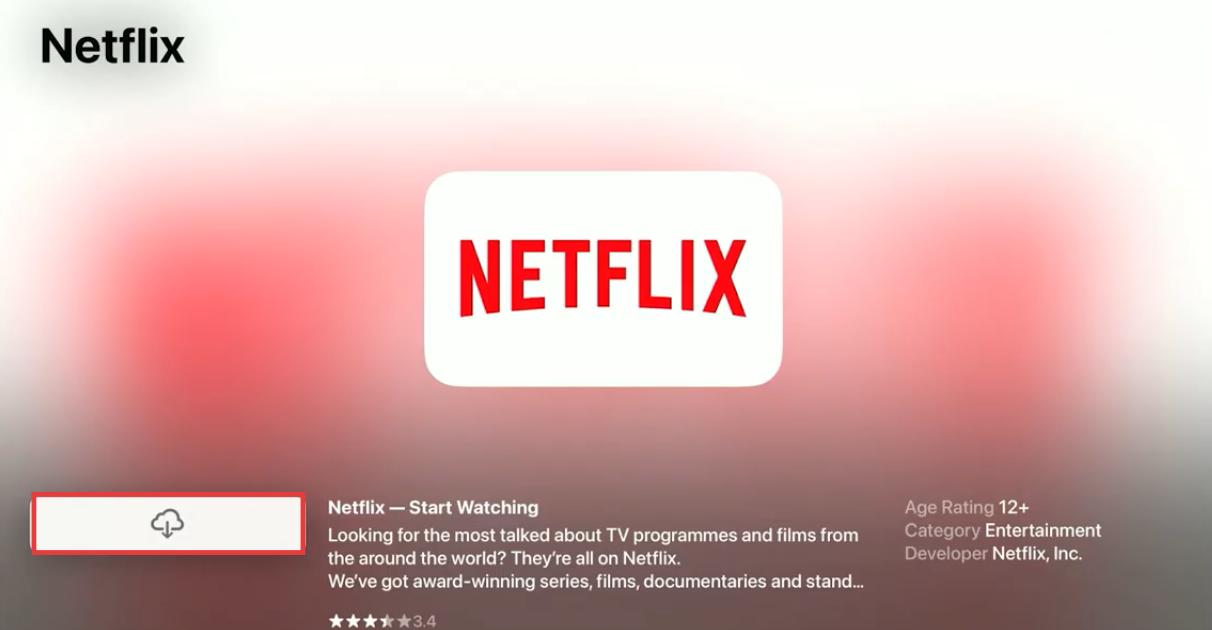 download Netflix app on Apple TV
