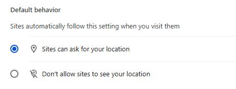 browser allow sites to ask for location