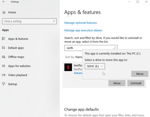 change netflix downloads location on windows