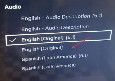 change netflix surround sound to original