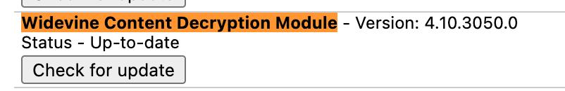 check widevine content decryption module
