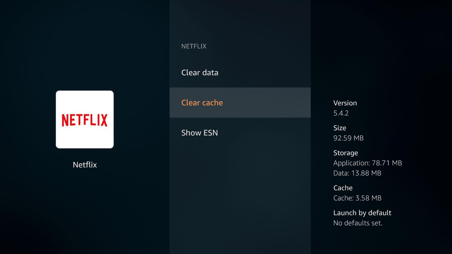 clear netflix cache on samsung tv