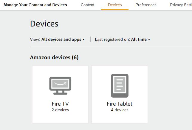 device managment on amazon website