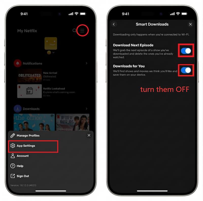disable netflix smart downloads