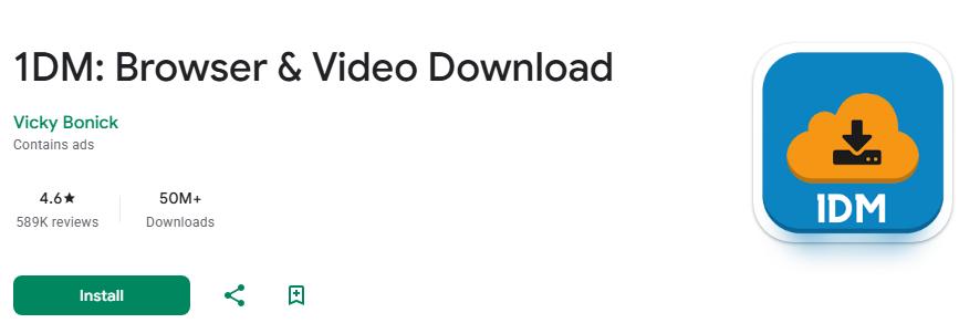 download 1dm from google play store