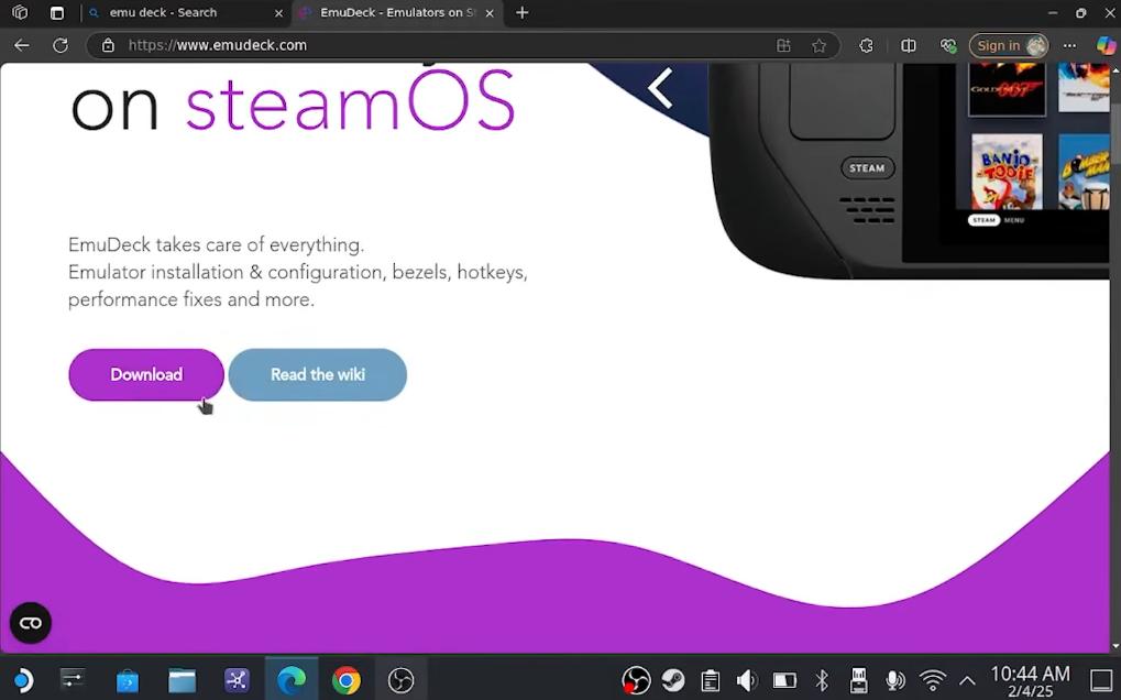Download EmuDeck on Steam Deck
