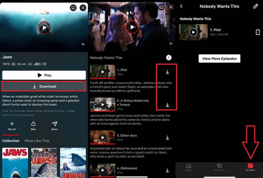 download netflix episodes on iphone