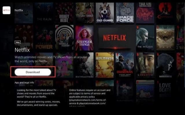 download netflix on playstation5