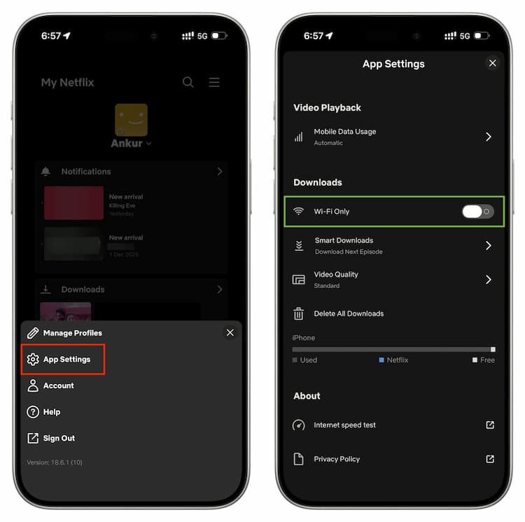 download netflix only in wifi