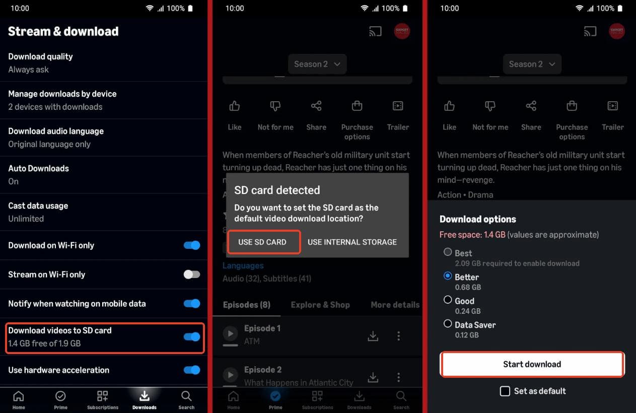 download prime video to sd card android