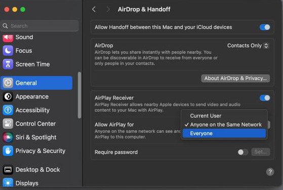 enable airplay on macbook
