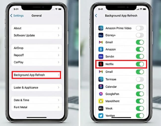 enable netflix background app refresh
