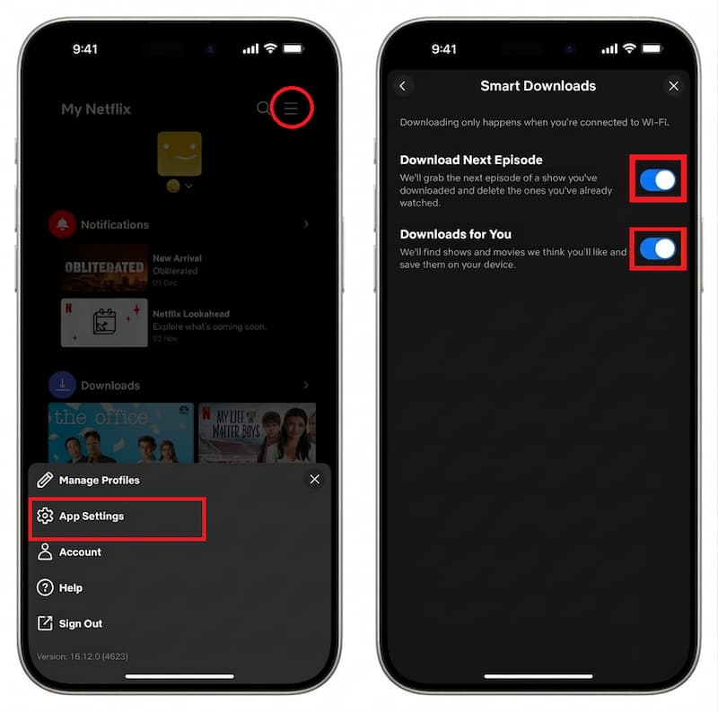 enable netflix smart downloads