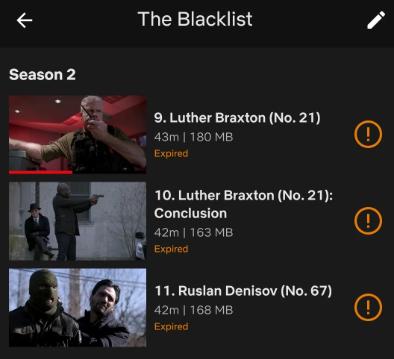 expired downloads on netflix app