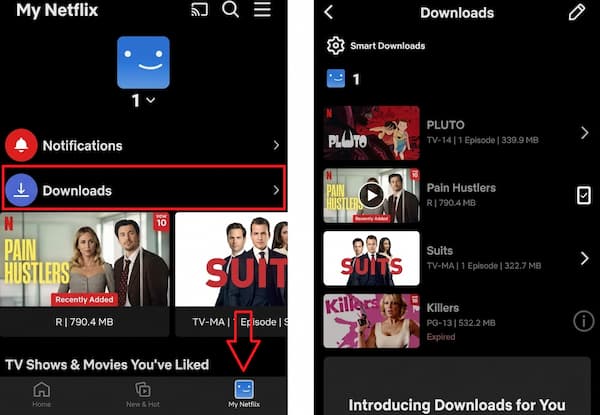 delete single netflix download