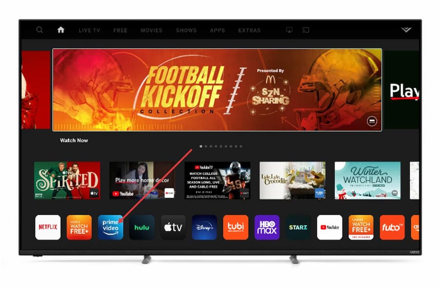 find the prime video app on vizio tv