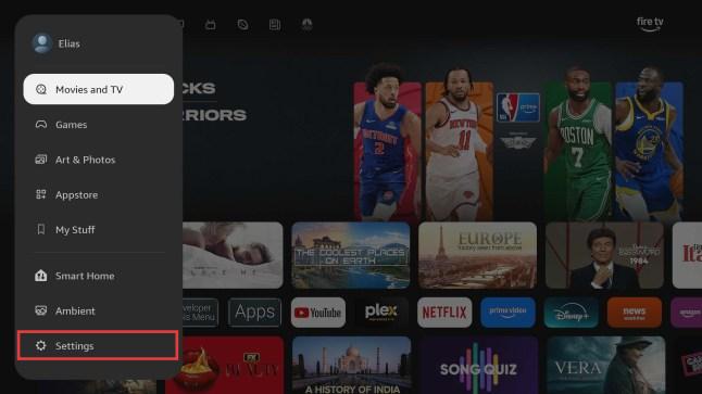 fire tv settings in new interface
