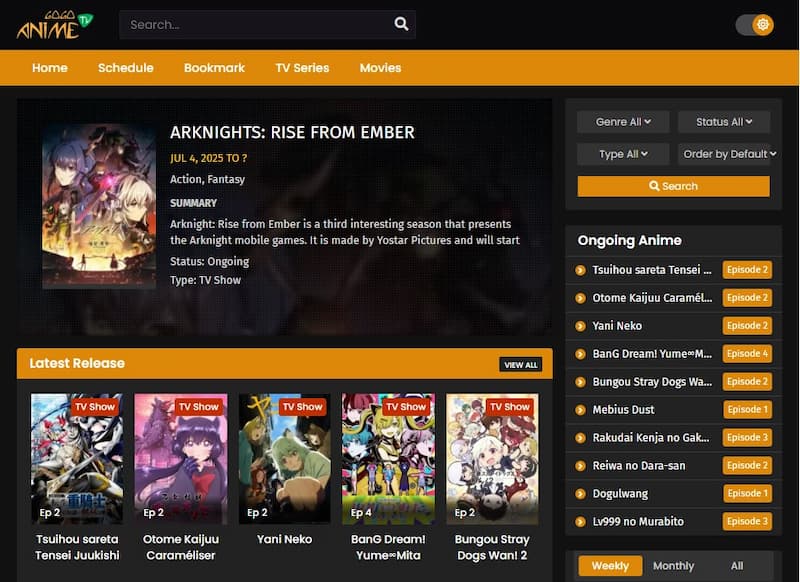 gogoanime interface