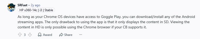 hbo max low quality downloads on chromebook
