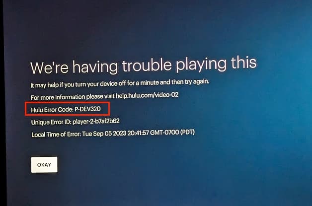 hulu p-dev320 screenshot