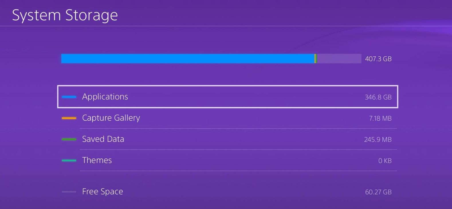 manage saved storage on playstation