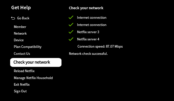 netflix check your network on vizio smart tv