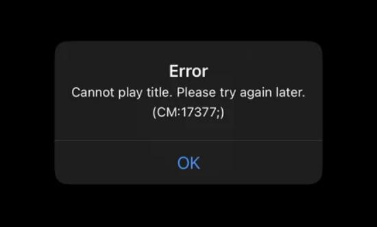 netflix code cm 17377 on ios