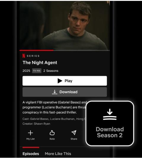 netflix download a season button
