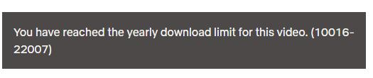 netflix yearly download limit error