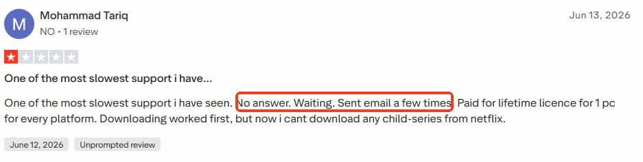 no customer support from movpilot