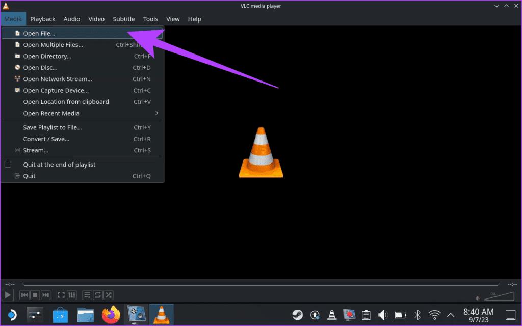 open video file on vlc on steam deck