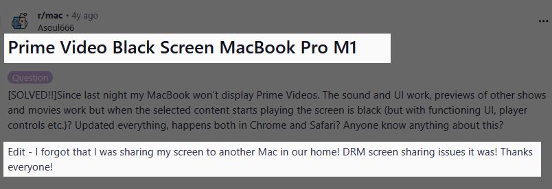 prime video black screen when screen sharing