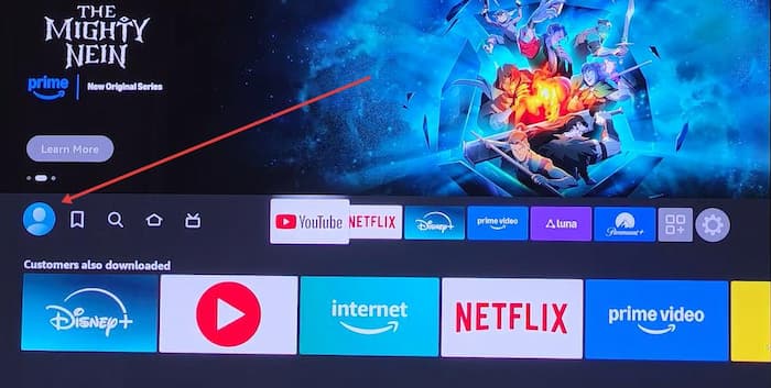 profile icon on fire tv