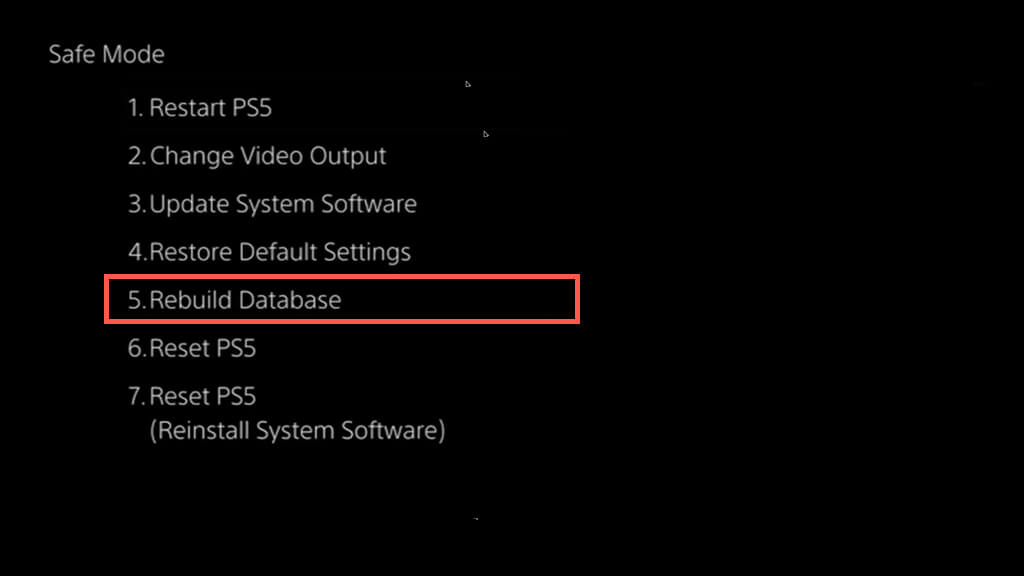 rebuild datadase on playstation