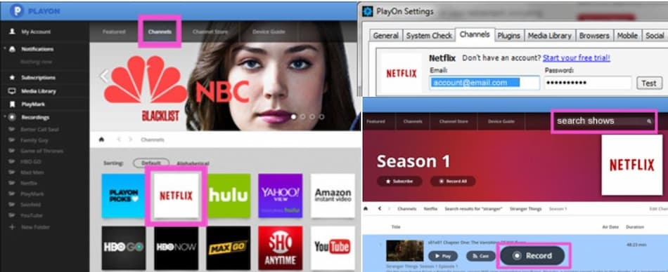 record netflix to mp4 via playonhome