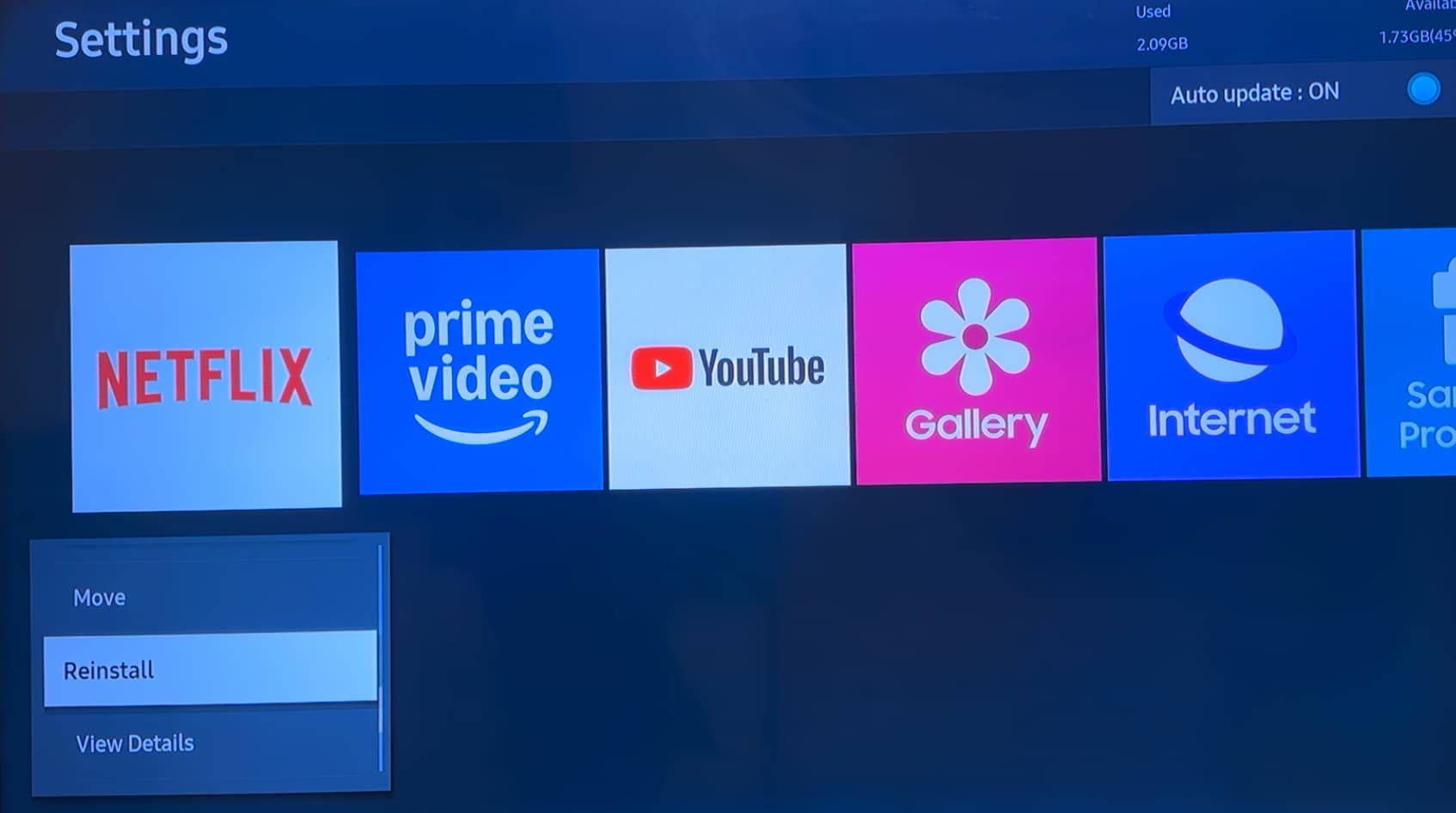 reinstall netflix on samsung tv