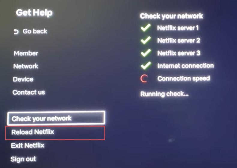 reload netflix on tv