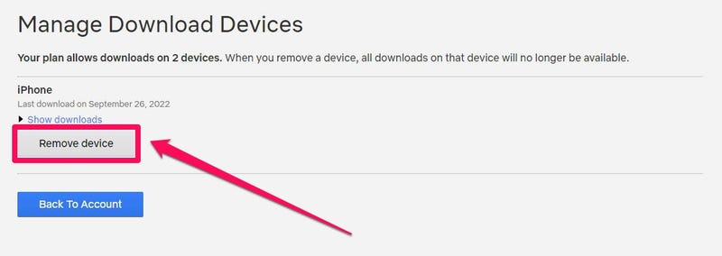 remove netflix download device