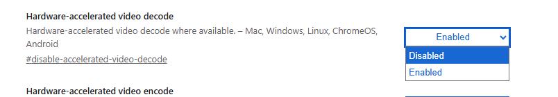 reset chrome video decoding settings
