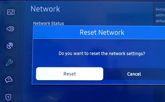 reset samsung tv network